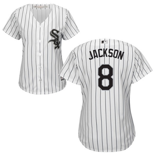 White Sox #8 Bo Jackson White(Black Strip) Home Women's Stitched MLB Jersey